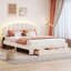 Lit plateforme tapissier avec tiroir Teddy