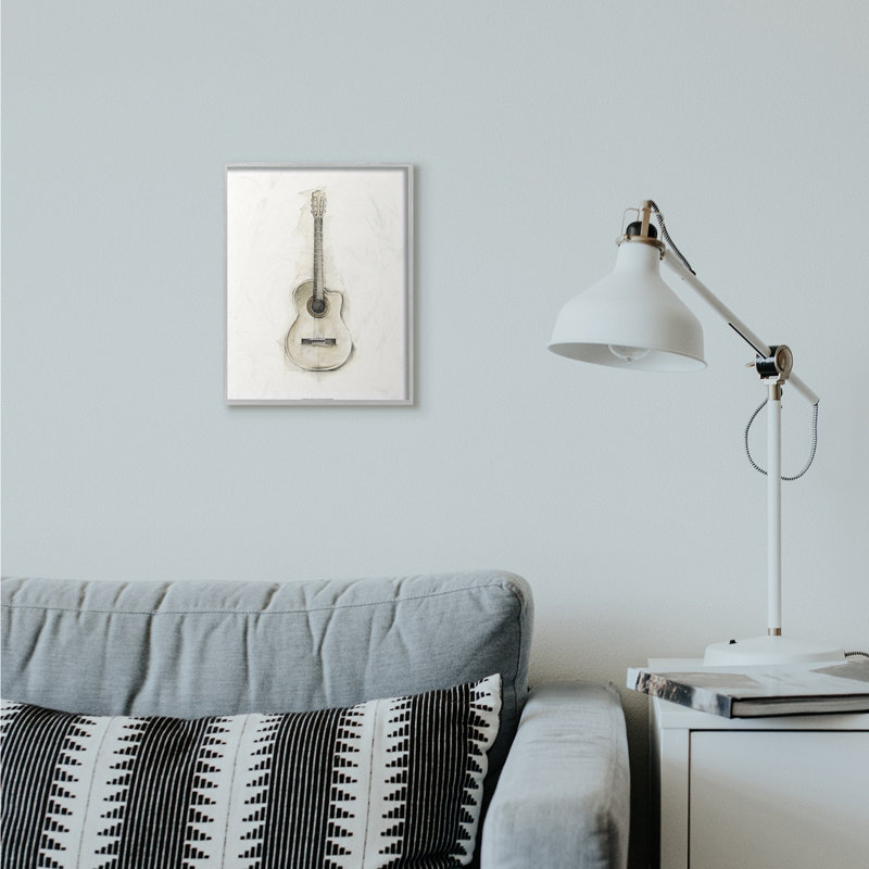 «Acoustique guitare», impression, Estampe numérique Farmhouse, H 11 po x l 14 po x P 1,5 po