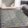 Pullins Handmade Geometric Southwestern Blue/Beige Area Rug