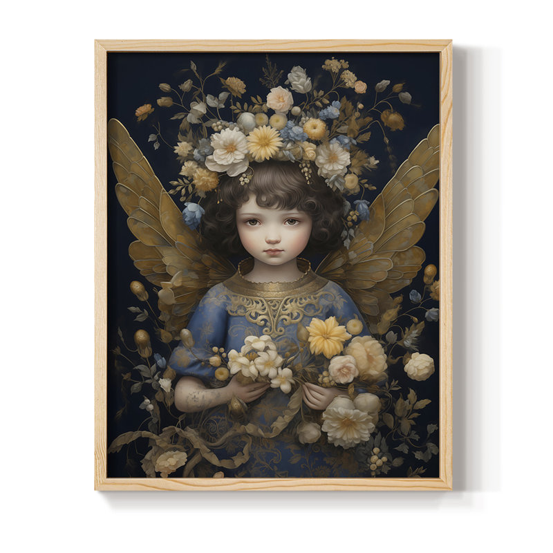 «Religious Series CECXCIV», reproduction d'art encadrée - bois massif, Naturel, H 15 po x l 12 po