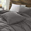 3 pièces de couette double / grand, lavé à la gaufre, 100% coton, sommeil confortable, motif unique, surdimensionné, meilleure couverture, douceur vivante, look classique, attaches, utilisation toutes saisons, gris anthracite délavé-118928760