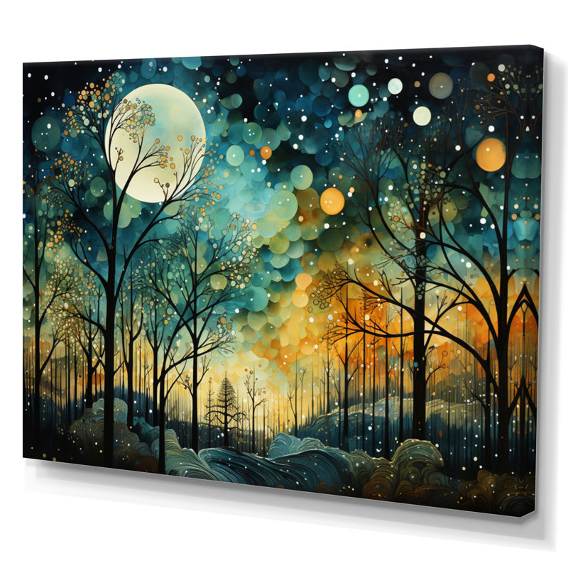 «Enchanted Forest - Abstract Collages», art mural, Toile tendue, H 16 po x l 32 po, Sans cadre