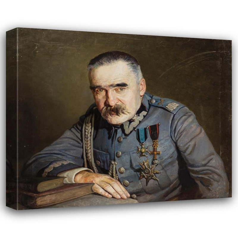 "Portrait de Jzef Pilsudski" par Aleksander Krawczyk - toile tendue avec châssis, H 24 po x l 17 po