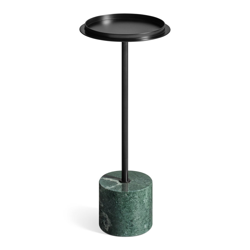 Chit Chat Marble Pedestal End Table, Putty, Cherry