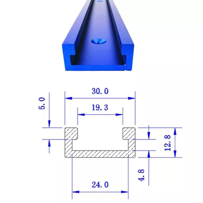 Connecteur de goulotte à rainure en T, H 1 po x l 39 po x P 1 po