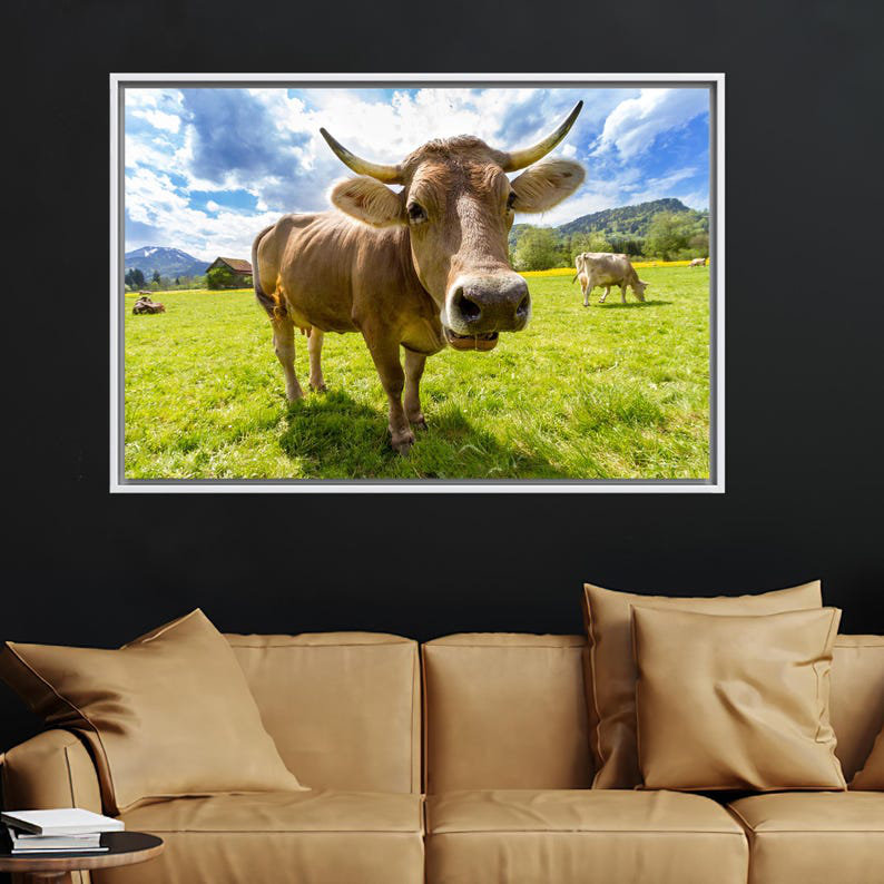 Print on Canvas, White, Framed Print without Mat, 40 cm H x 60 cm W