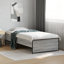 Structure de lit vidaXL Base de lit Mobilier de chambre à coucher bois d'ingénierie et métal-270838735-270838729