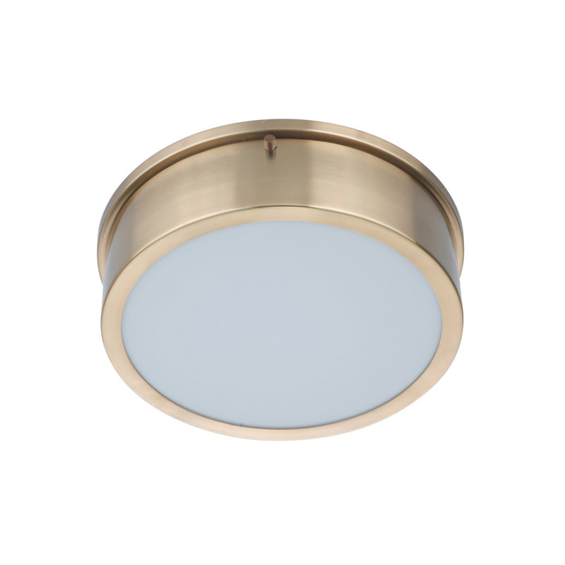 Plafonnier encastré 1 lumière DEL Fenn, Laiton, H 3 po x l 11 po x P 11 po