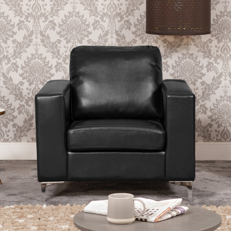 Culverhouse Bonded Leather Accent Chairs - Brown, Black