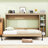 Space-Saving Wood Murphy Bed with Side Storage Shelves-1218815680-1218815684