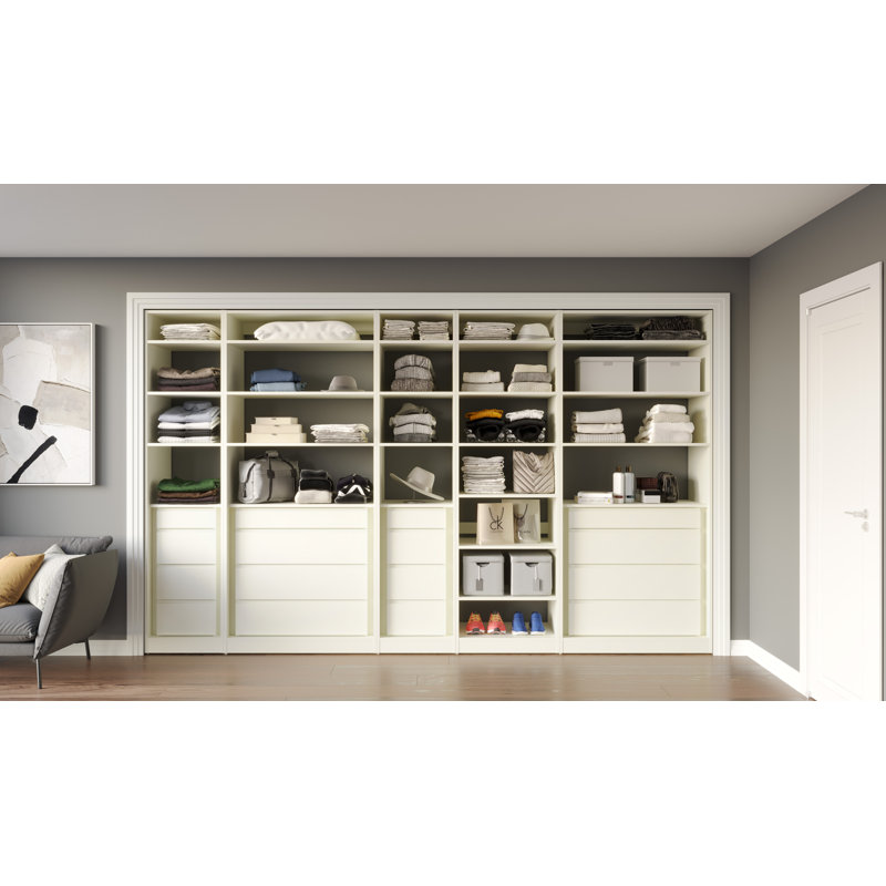 Ensembles de rangement pour garde-robe 18/36/18/24/36 po, H 84 po x l 132 po x P 24 po, Blanc