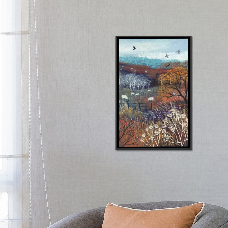 "Couleurs d’automne" par Jo Grundy, reproduction d’art, Pas de tapis, H 26 po x l 18 po x 1,5 po, Toile avec cadre noir