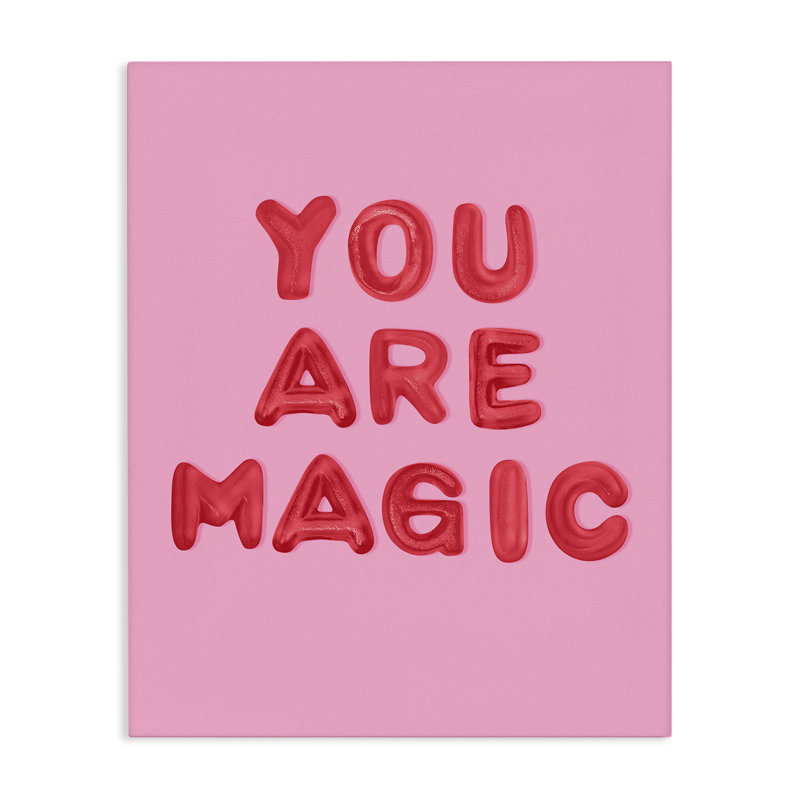 Toile rouge et rose You Are Magic, design par Lish Creative, H 40 po x l 30 po