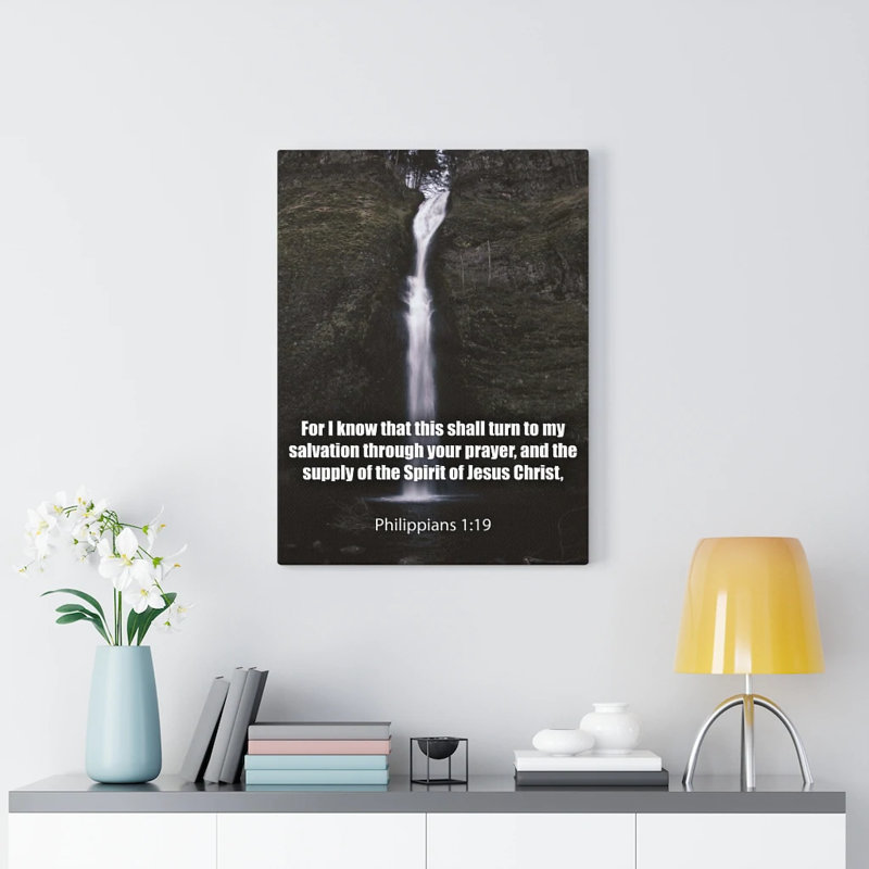 Spirit of Jesus Christ Philippians 1:19 Christian Home Decor Scripture Art, H 24 po x l 18 po