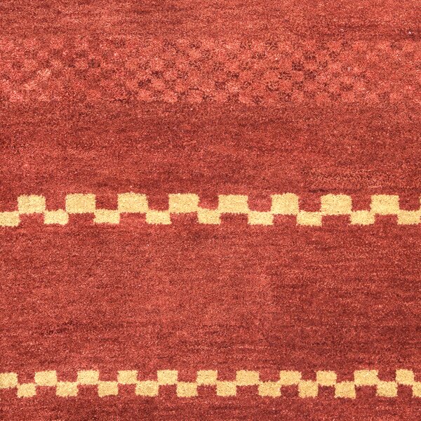 Millwood Pines Clitherall Handmade Wool Rust Red/Khaki/Beige Rug ...