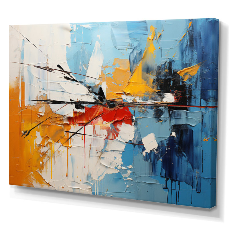 Genara Rythme Abstraction II, H 12 po x l 20 po x P 1 po, Toile tendue