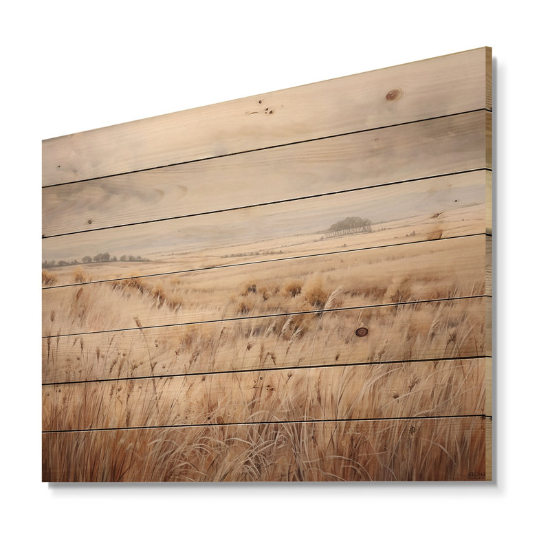 Prairie Peacefulness Meadows - prairies, art sur bois de pin naturel, H 10 po x l 20 po