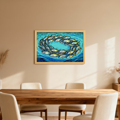 Art animalier avec motif de cercle d'eau