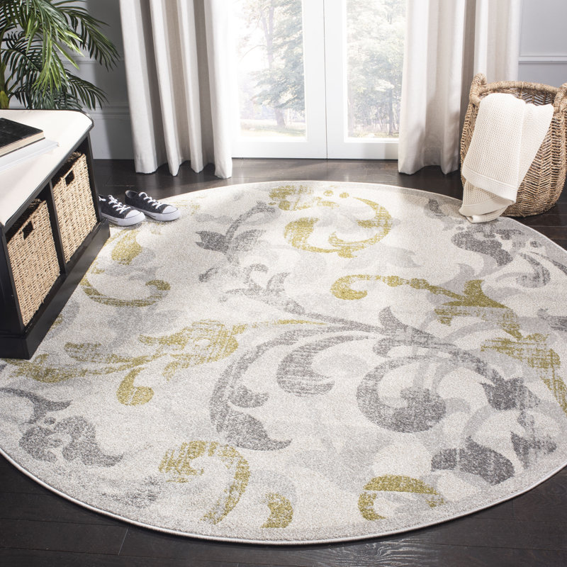 Tapis ivoire / gris clair Ammundsen, Rond 9 pi
