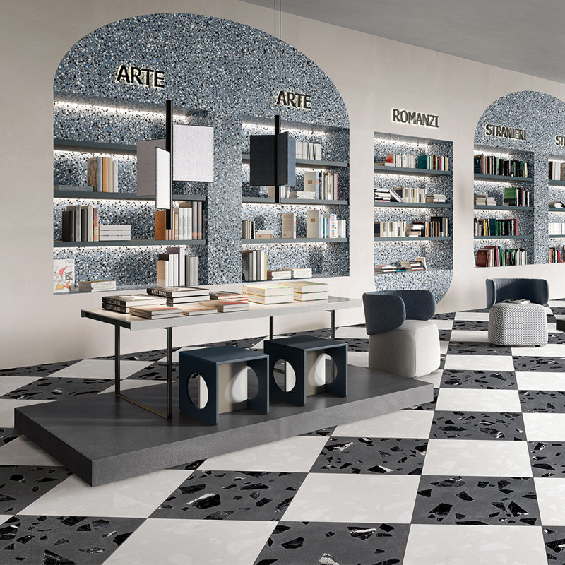 Terrazzo 2.0 Checkerboard 24" x 24" Matte Porcelain Floor and Wall Tile, Checkerboard #20