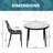 Houser 3-Piece Outdoor Dining Set with Round Dining Table Glass Top and 2 Dining Side Chair in Aluminum-88388548