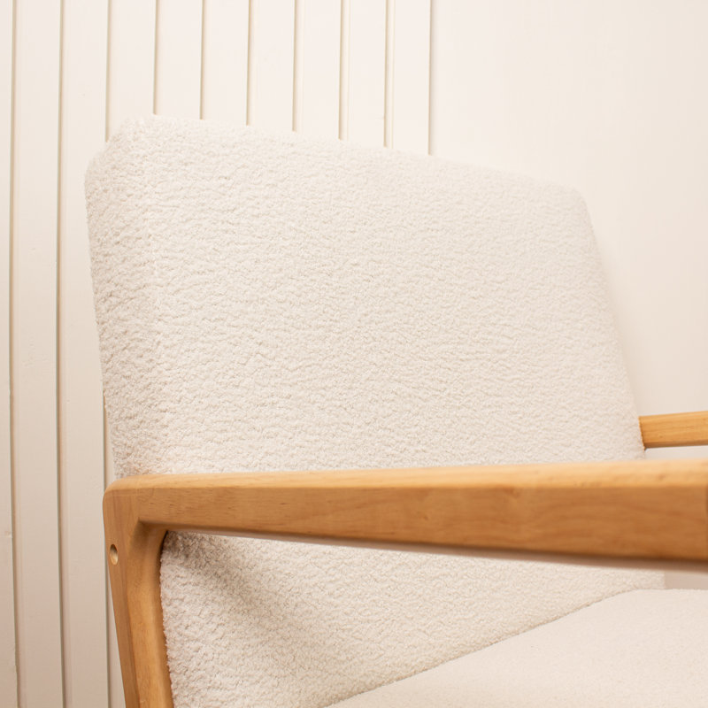 Boucle Accent Chair (Curved Arms), Cream