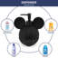 Ensemble de distributeur de savon de salle de bain Mickey Mouse - Collection 2 pièces blanche et noire avec pompe à lotion en résine et gobelet - Décoration de salle de bain