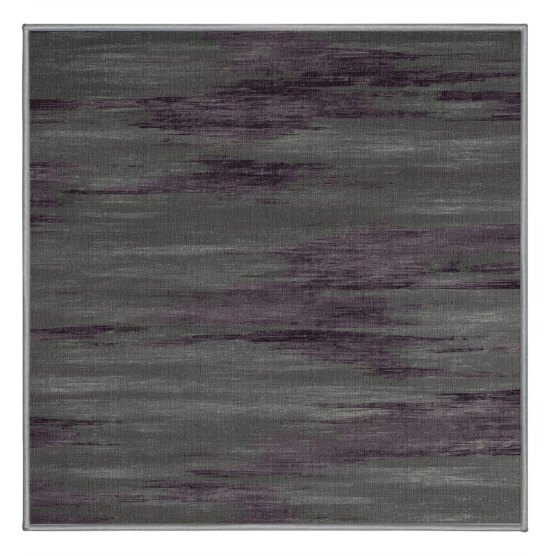 Tapis abstrait gris lavable à la machine, Carré 6 pi