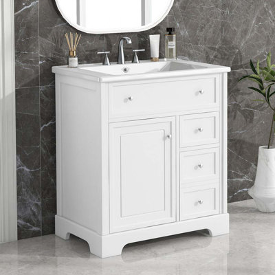 Meuble-lavabo simple avec comptoir Sharitha 30