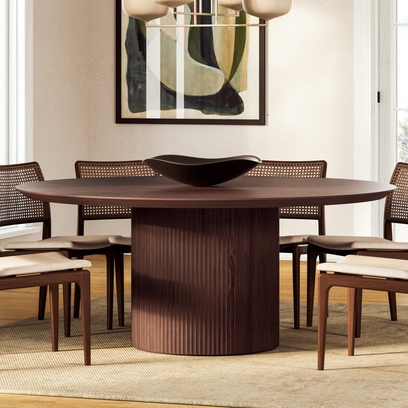 Table de salle à manger à piédestal 70,86 po Anela, Brun