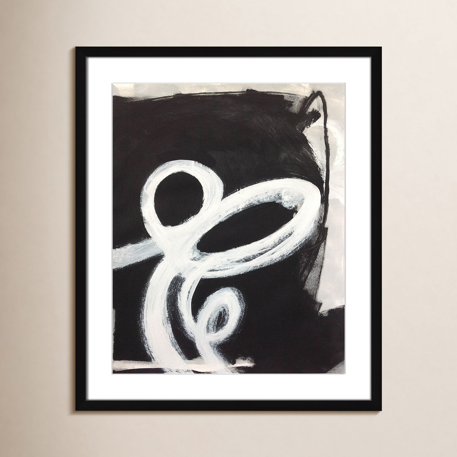 Ansonia Swirly Swirls II Print by , Yes, 25.5" H x 21.5" W x 1.25" D, Black Single Picture Frame
