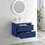 24" Floating Wall Mounted Ferryhill Vanity With White Ceramic Sink And Drawer Storage
