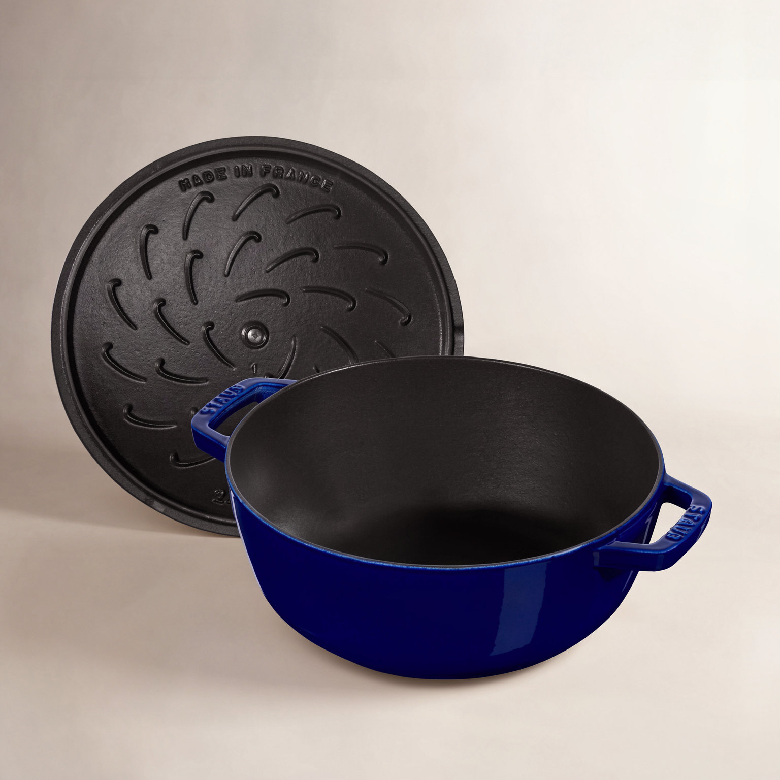 Enameled Cast Iron Braiser, Dark Blue
