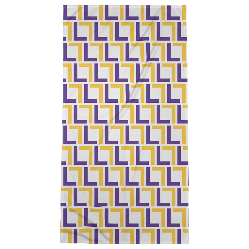 Serviette de plage Houston Throwback, Blanc / mauve / doré