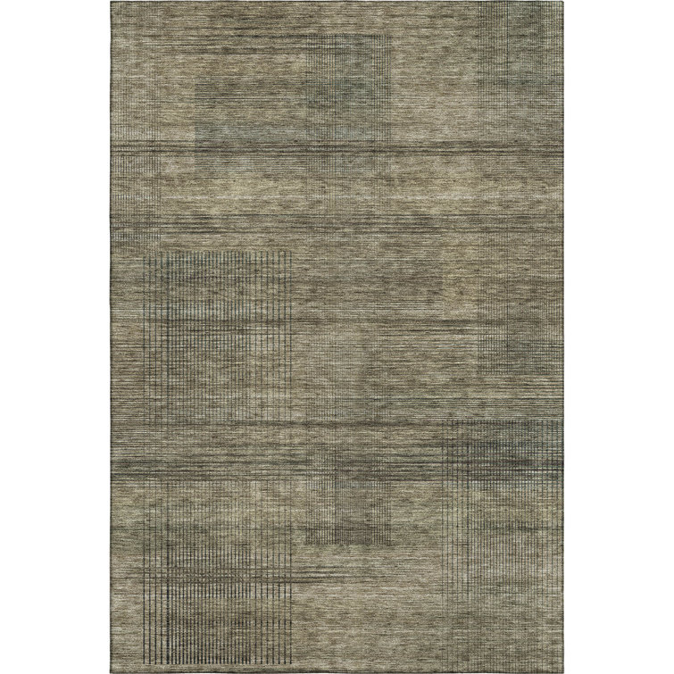 Premium Machine Washable Prisco Brown Rug