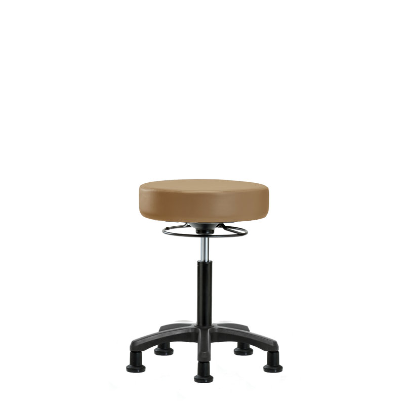Tabouret de laboratoire à hauteur réglable Kaiya, Patins, Taupe
