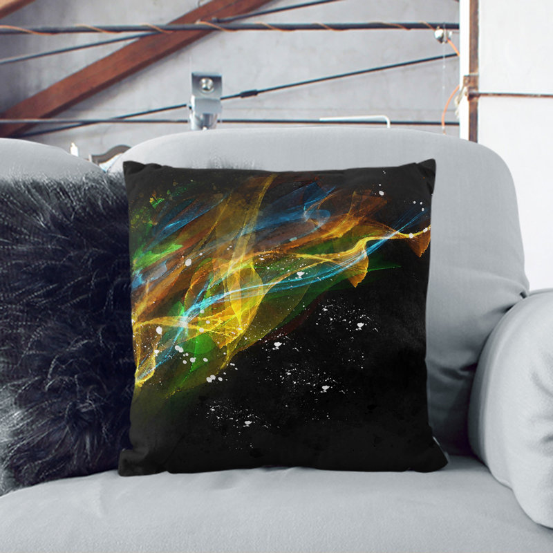Rainbow Smoke Vol (6) Square Throw Cushion, 40cm H x 40cm W x 15cm D