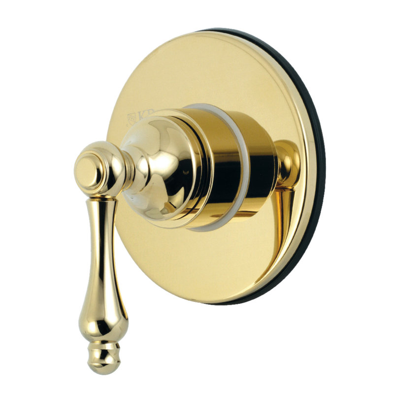 Kingston Brass Single-Handle Wall Mount Three-Way Diverter Valve with Trim Kit, Polished Brass