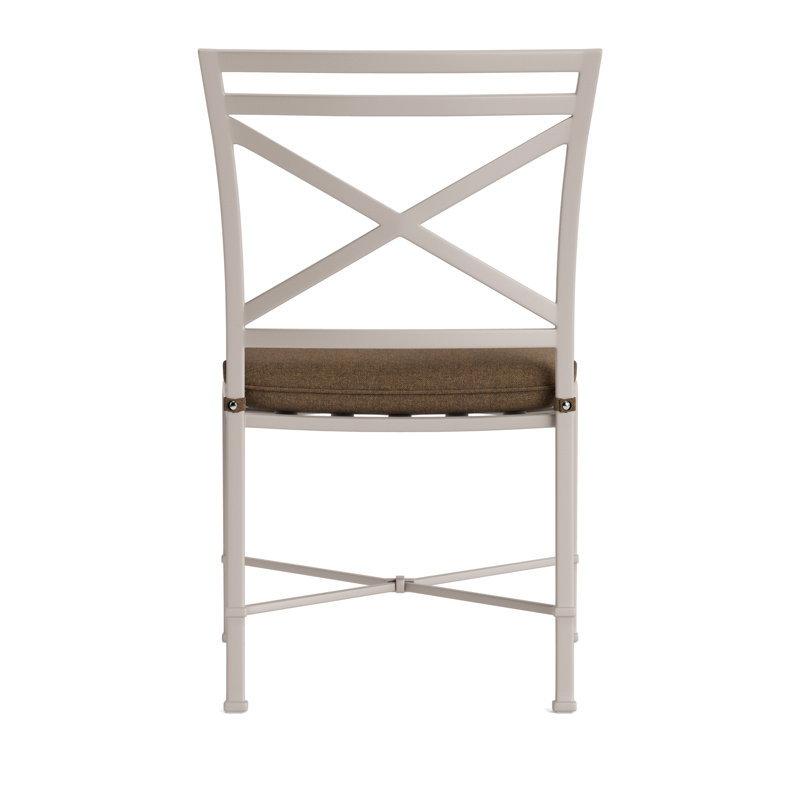 Venetian Outdoor Dining Side Chair, Brown, Fusion Moccasian, Dove Smooth