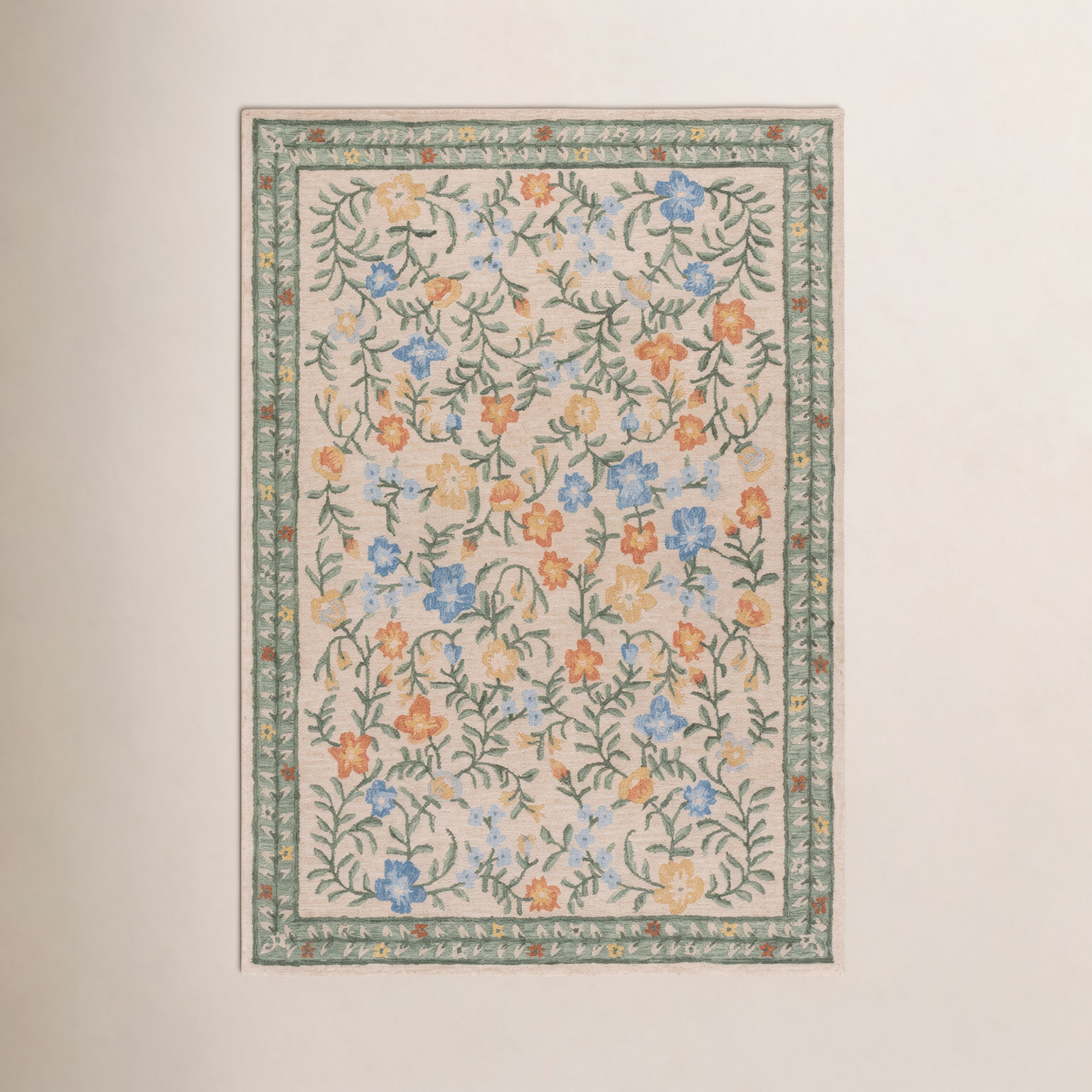 Martha Stewart Hand-Tufted Floral Wool Rug, Rectangle 9' x 12'