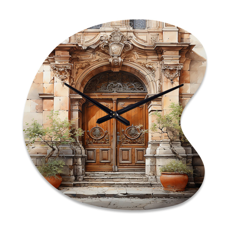France France Lyon vieille ville porte III - France horloge murale de forme unique, horloge murale asymétrique traditionnelle