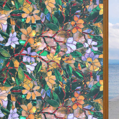 Madaya Windows High Quality Wear-Resistant Transparent Or Opaque Home Decoration Window Film - Flower