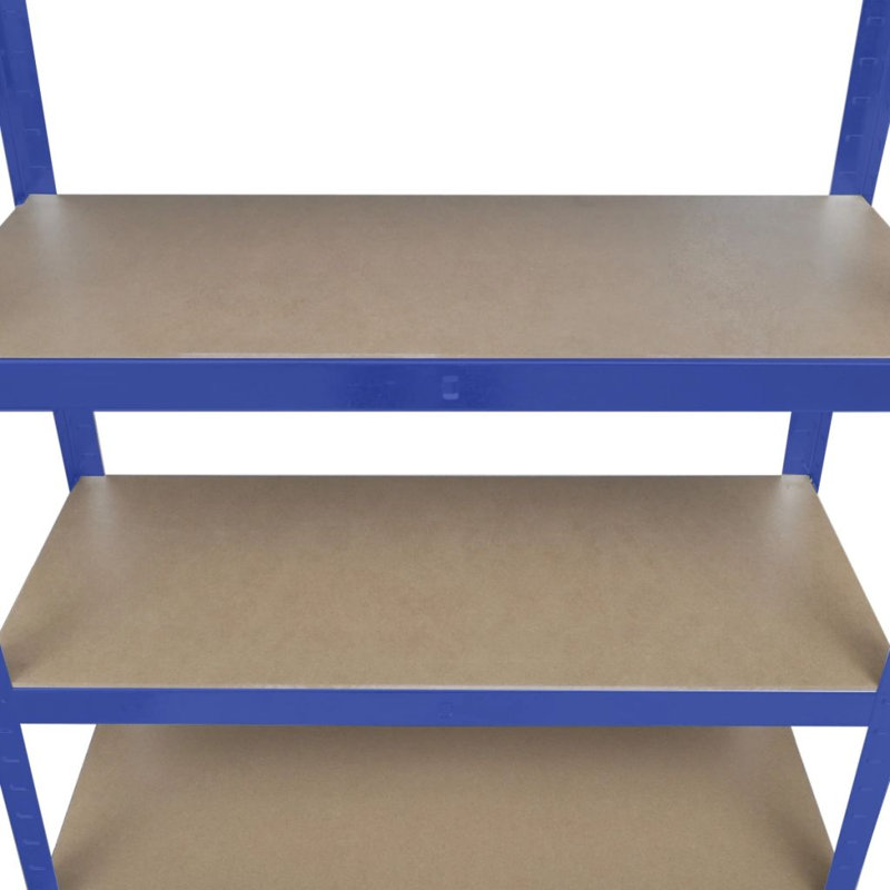 90cm W Steel Shelving Unit, Blue/Brown
