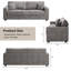 Canapé 87 places en tissu chenille de 87 po, canapé confortable à assise profonde, grand canapé moderne avec accoudoirs larges et coussins, canapé de maison à cadre en bois pour le salon-677668757
