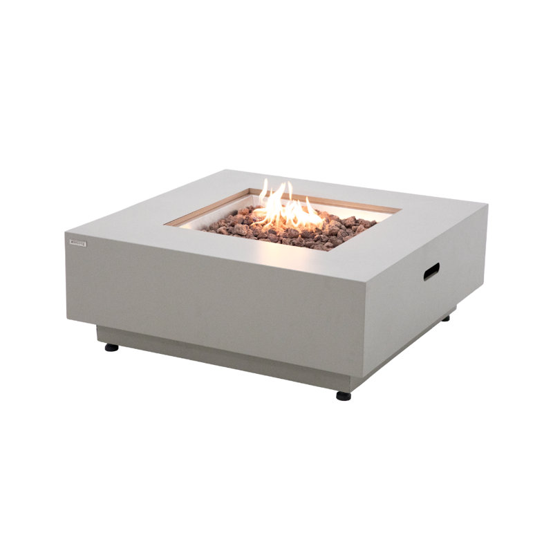 Ashton Outdoor Fire Pit 36 in. x 36 in. Square Metal Propane Fire Table with Metal Lid, Natural Gas Coversion Kit, Lava Rocks and Cover