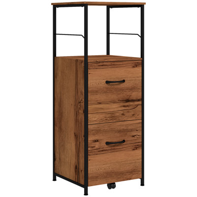 16.5'' Wide 2 -Drawer Mobile Steel File Cabinet