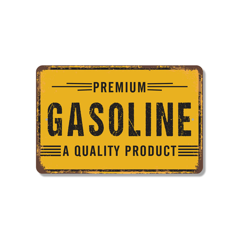 Premium Gasoline 10 Inch x 14 Inch Plastic Sign, 10" H x 14" W x 0.1" D