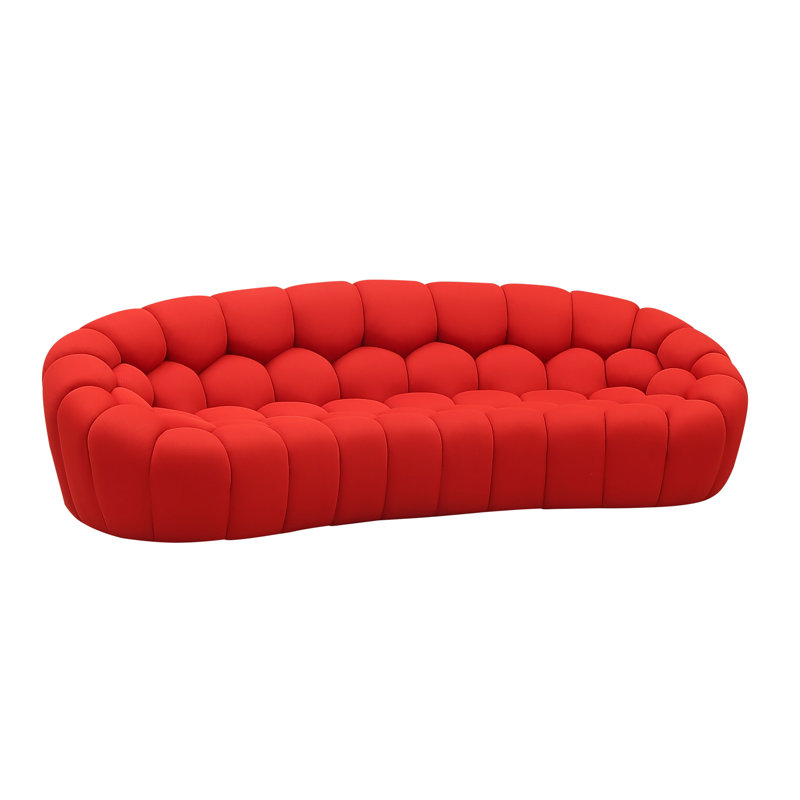 105'' Upholstered Sofa, Red 100% Polyester