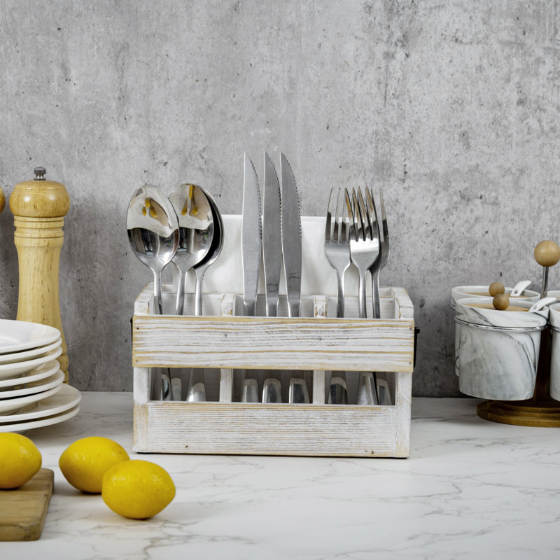 Metal Rectangle Flatware Caddy