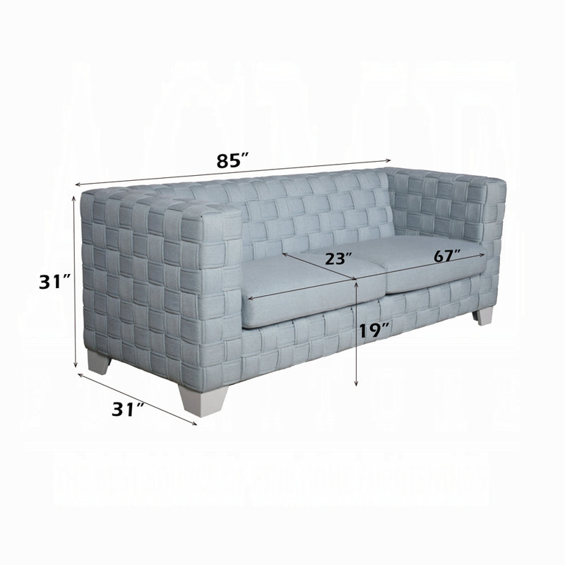 Saree Contemporary Sofa With Chenille Upholstery & Pocket Coil Seating